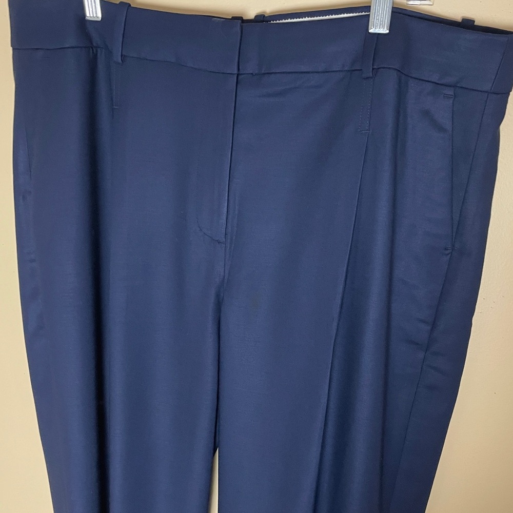 J. Crew Navy Essential Pants 16 Pleated Straight Leg City Twill Office BR709 NWT - Picture 6 of 11
